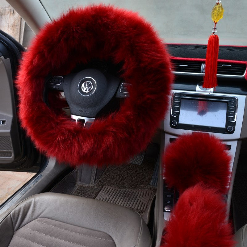 Transform Your Driving Experience with Our Three-Piece Wool Steering Wheel Cover